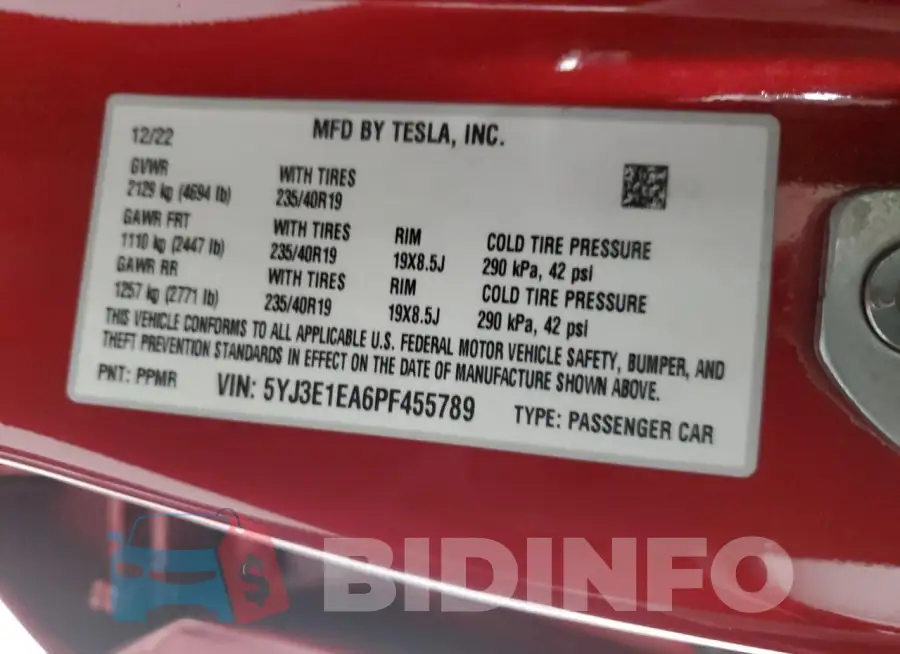 5YJ3E1EA6PF455789 Photo# 12