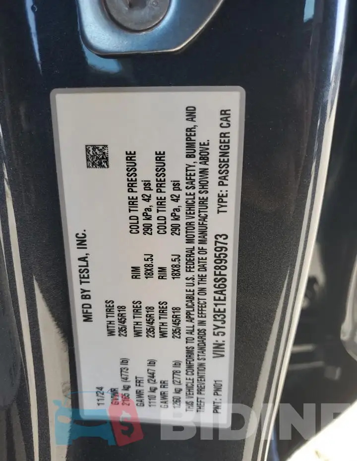 5YJ3E1EA6SF895973 Photo# 12