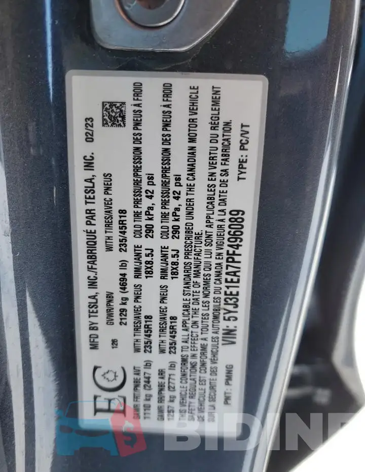 5YJ3E1EA7PF496089 Photo# 13