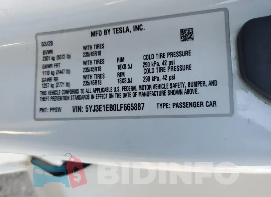 5YJ3E1EB0LF665887 Photo# 13