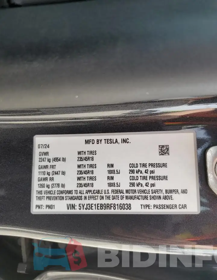 5YJ3E1EB9RF816038 Photo# 13