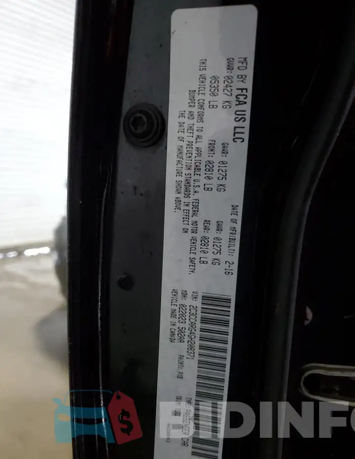 2C3CCARG4GH208371 Photo# 12