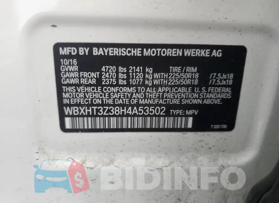 WBXHT3Z38H4A53502 Photo# 13