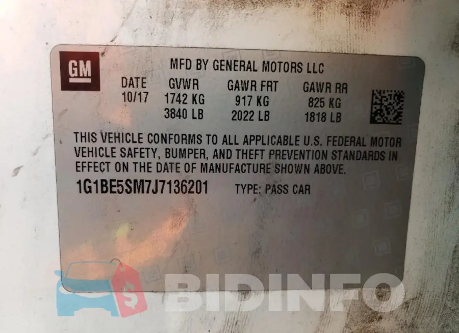 1G1BE5SM7J7136201 Photo# 12