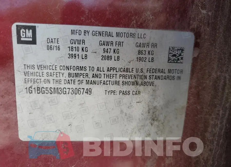 1G1BG5SM3G7306749 Photo# 12