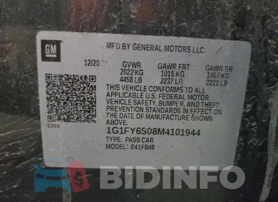 1G1FY6S08M4101944 Photo# 12