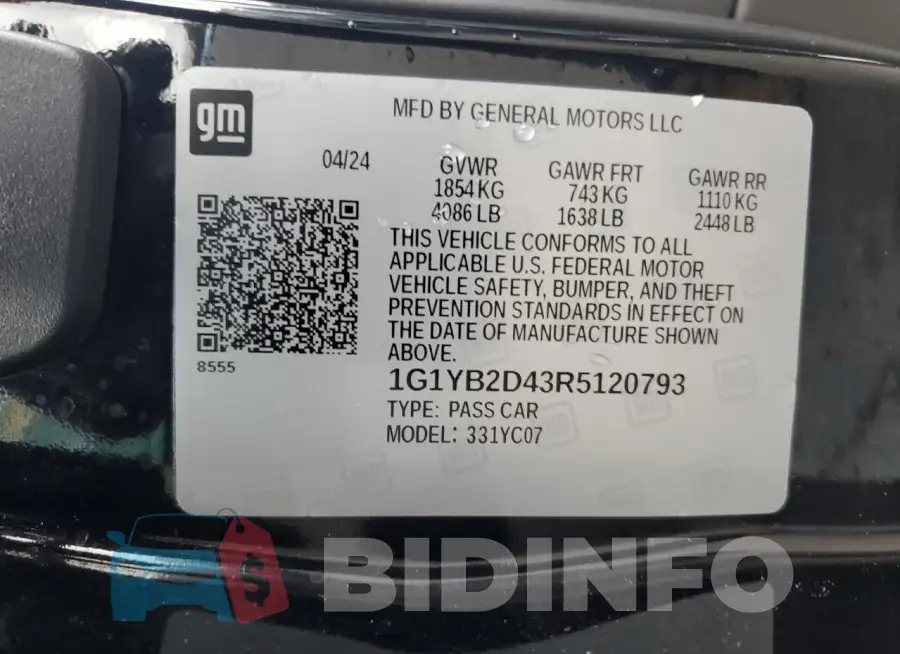 1G1YB2D43R5120793 Photo# 12