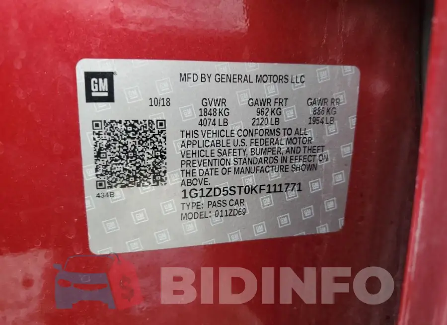 1G1ZD5ST0KF111771 Photo# 12