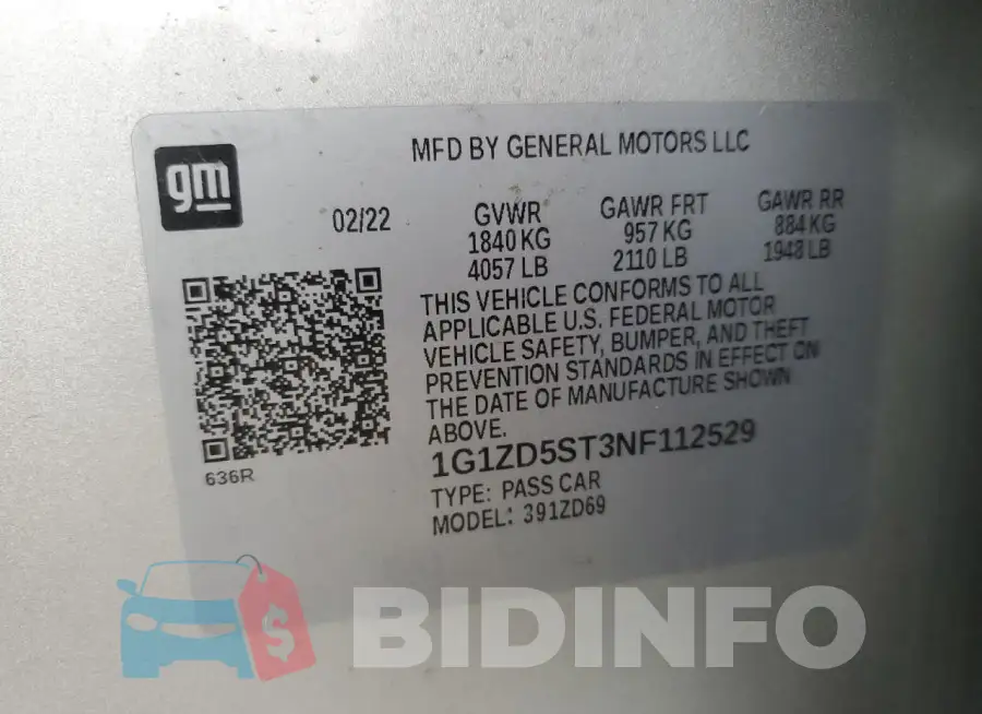 1G1ZD5ST3NF112529 Photo# 13