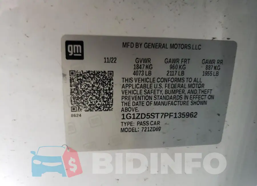 1G1ZD5ST7PF135962 Photo# 12