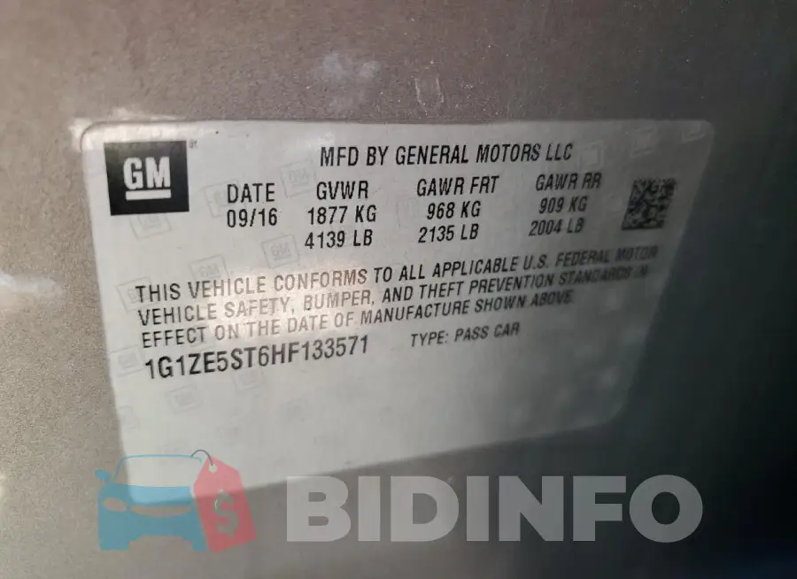 1G1ZE5ST6HF133571 Photo# 13