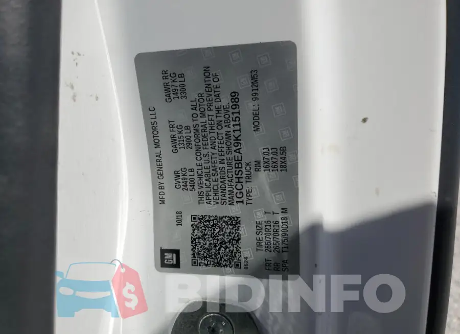 1GCHSBEA9K1151989 Photo# 12