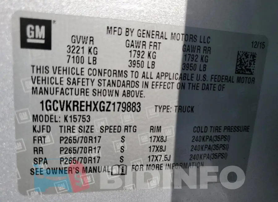 1GCVKREHXGZ179883 Photo# 12