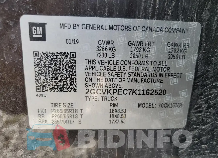2GCVKPEC7K1162520 Photo# 12