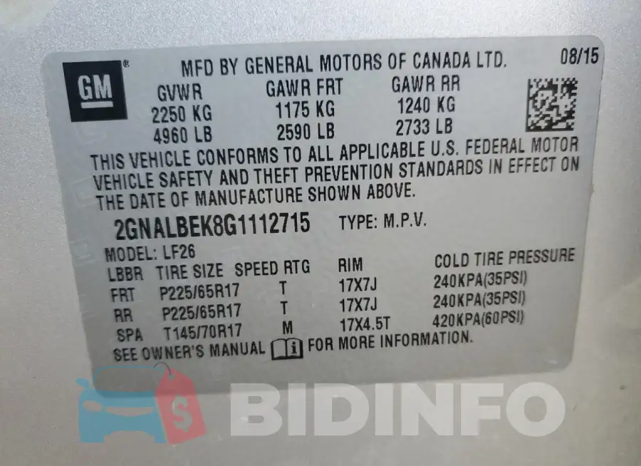 2GNALBEK8G1112715 Photo# 13