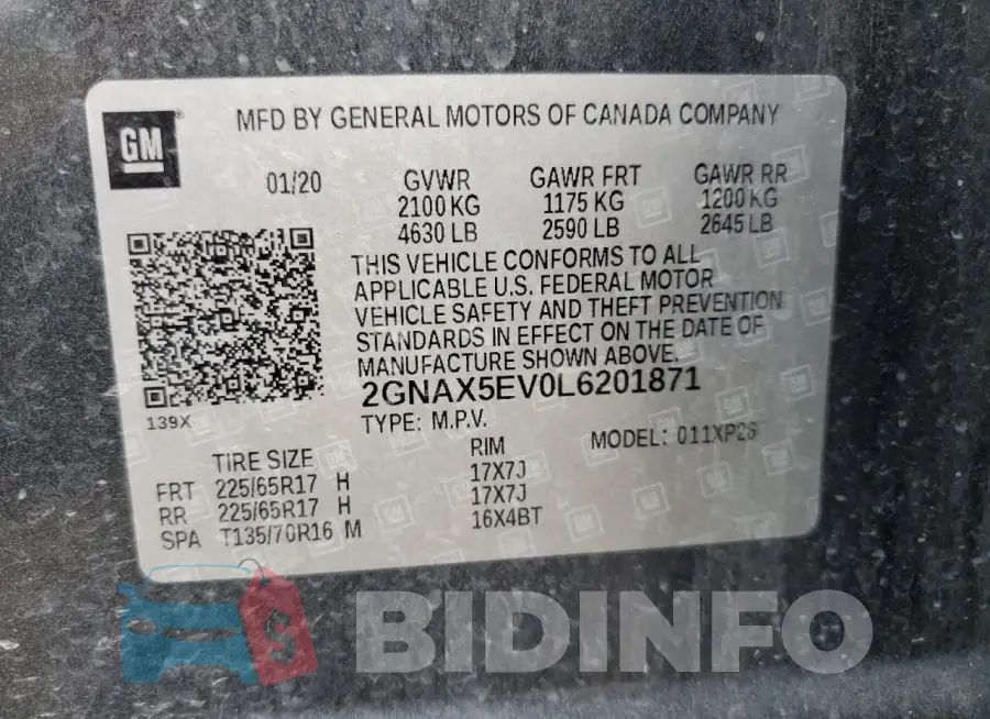 2GNAX5EV0L6201871 Photo# 12