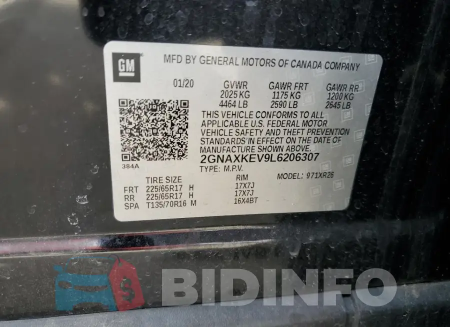 2GNAXKEV9L6206307 Photo# 13