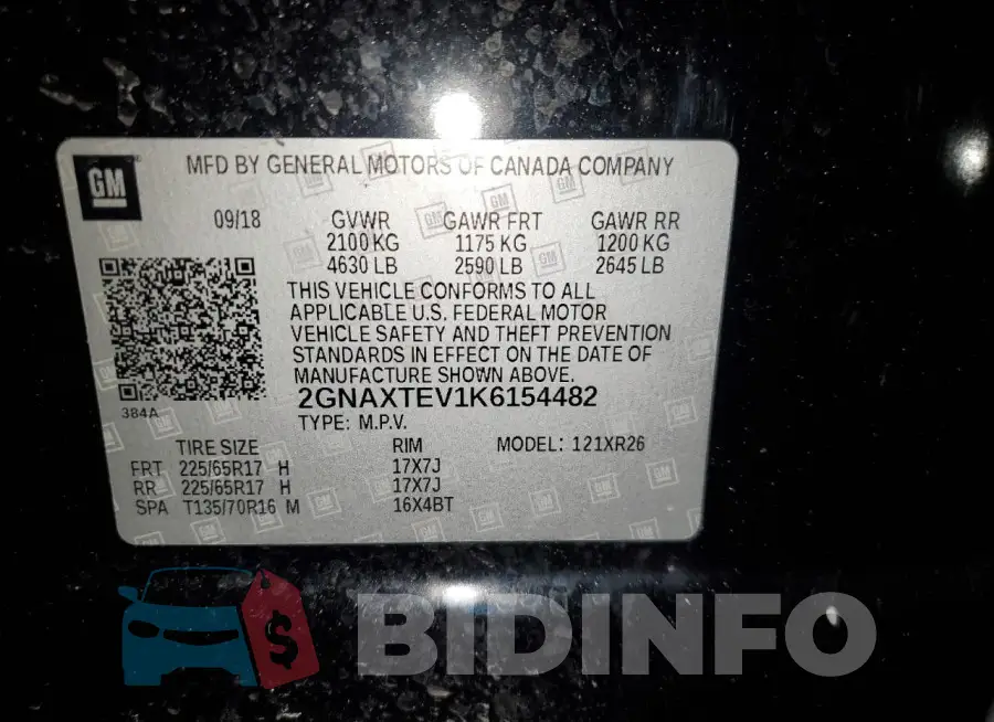 2GNAXTEV1K6154482 Photo# 13
