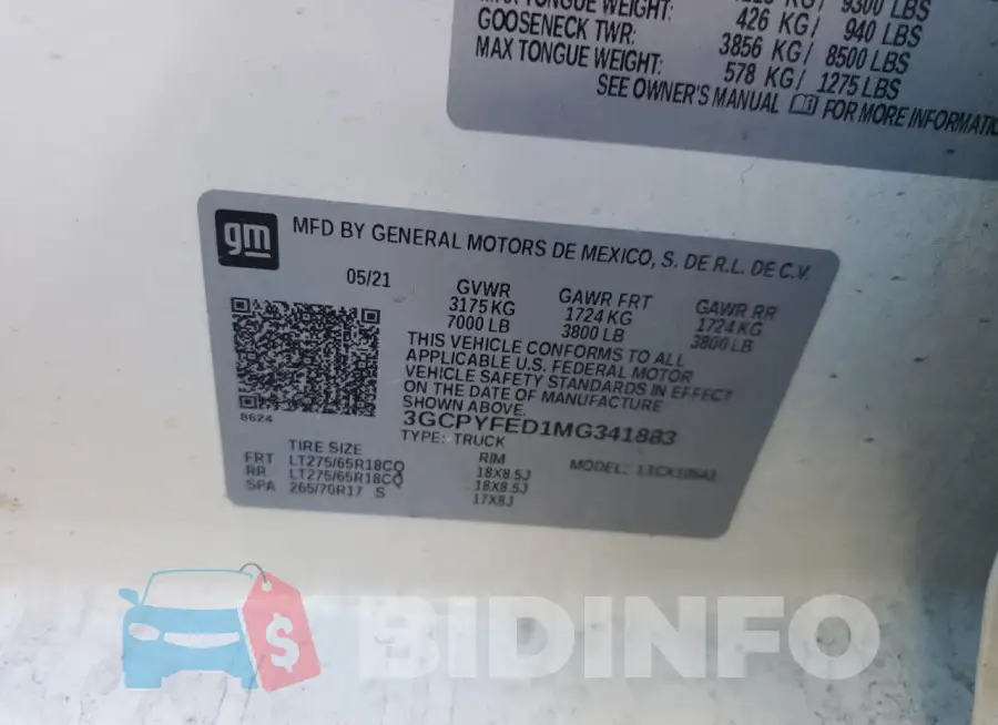 3GCPYFED1MG341883 Photo# 12