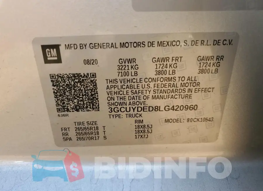3GCUYDED8LG420960 Photo# 12