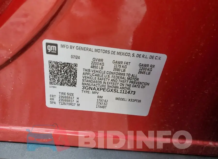 3GNAXPEGXSL111473 Photo# 12