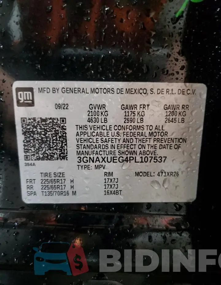 3GNAXUEG4PL107537 Photo# 14