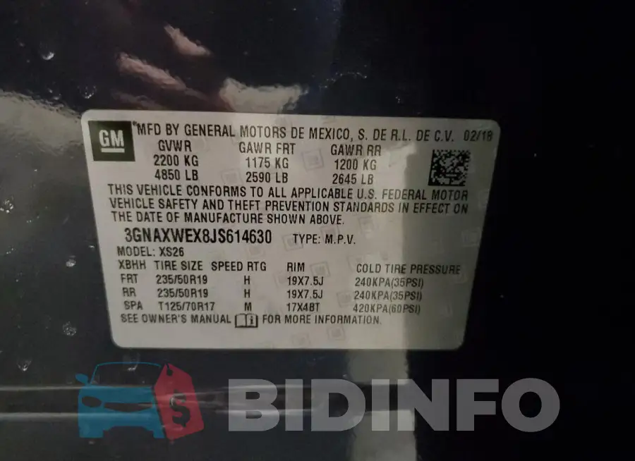 3GNAXWEX8JS614630 Photo# 13