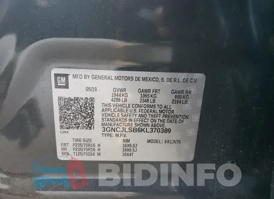 3GNCJLSB6KL370389 Photo# 13