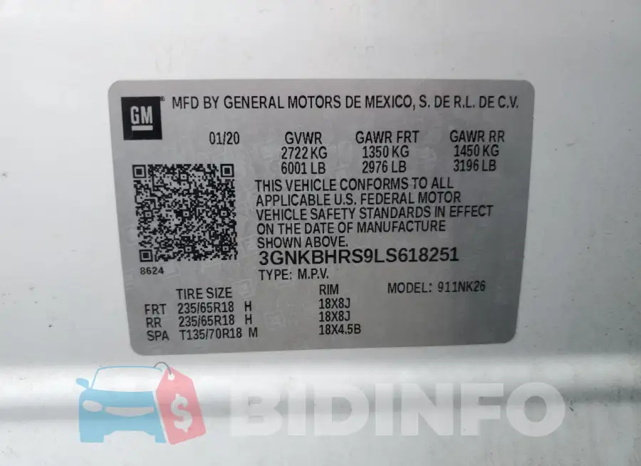 3GNKBHRS9LS618251 Photo# 13