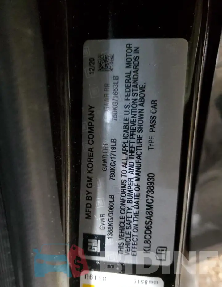 KL8CD6SA8MC738930 Photo# 13