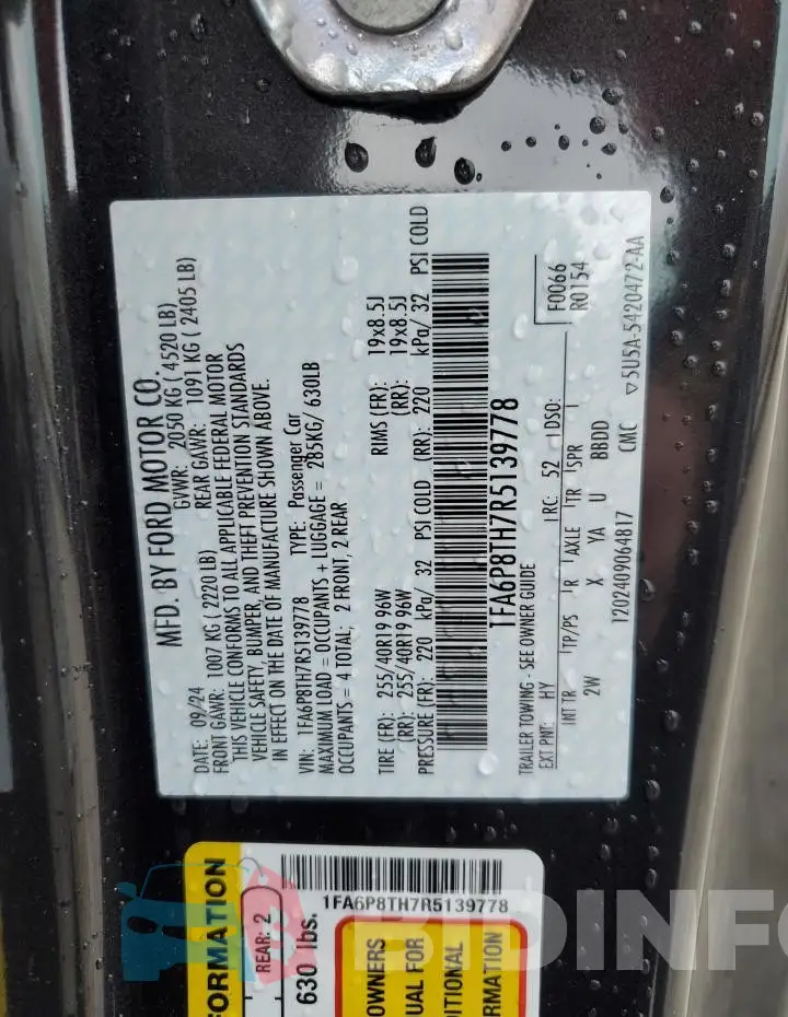 1FA6P8TH7R5139778 Photo# 13