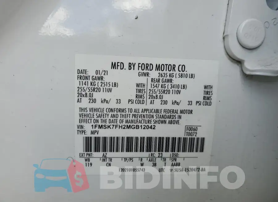 1FMSK7FH2MGB12042 Photo# 13