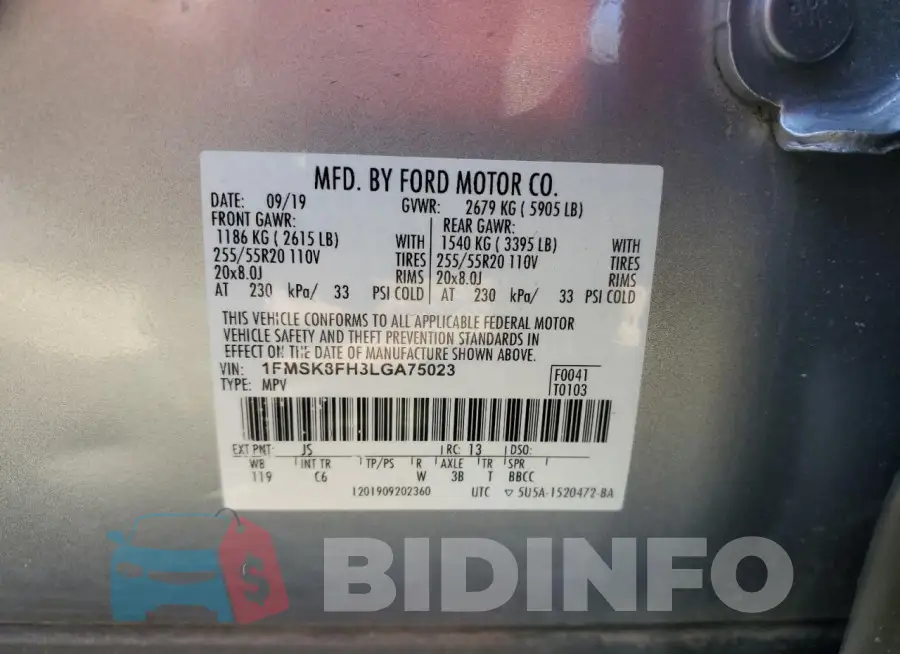 1FMSK8FH3LGA75023 Photo# 14