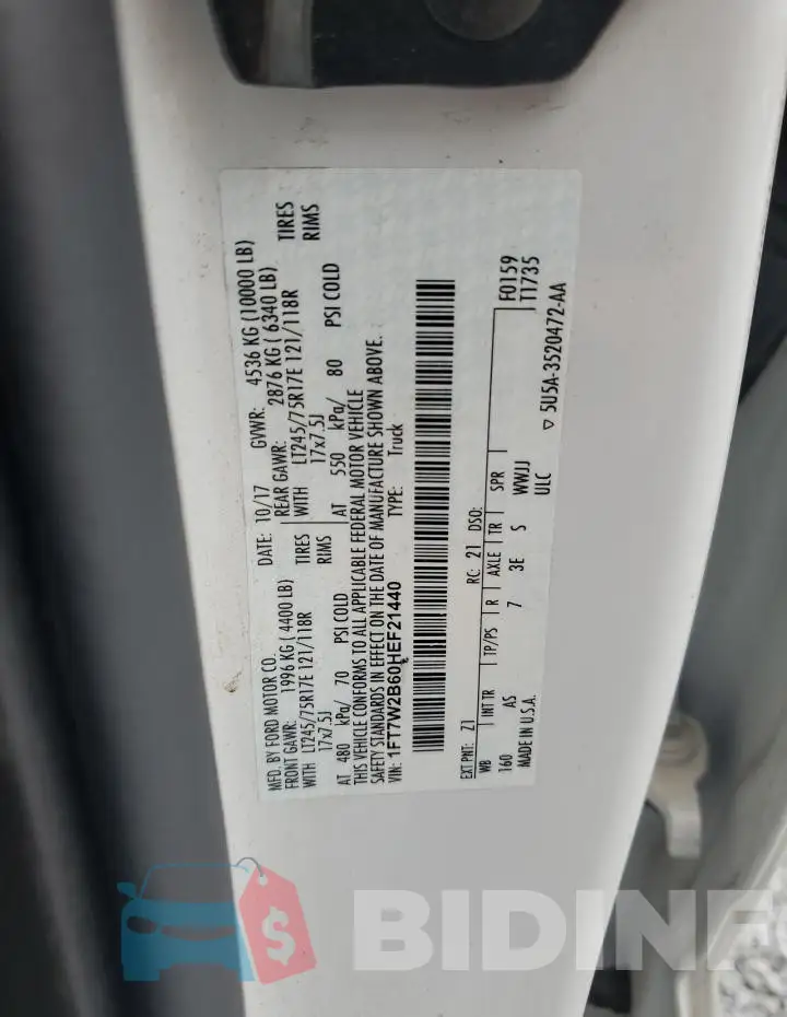 1FT7W2B60HEF21440 Photo# 12