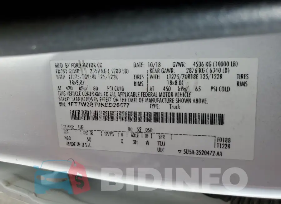 1FT7W2BT9KED26577 Photo# 12
