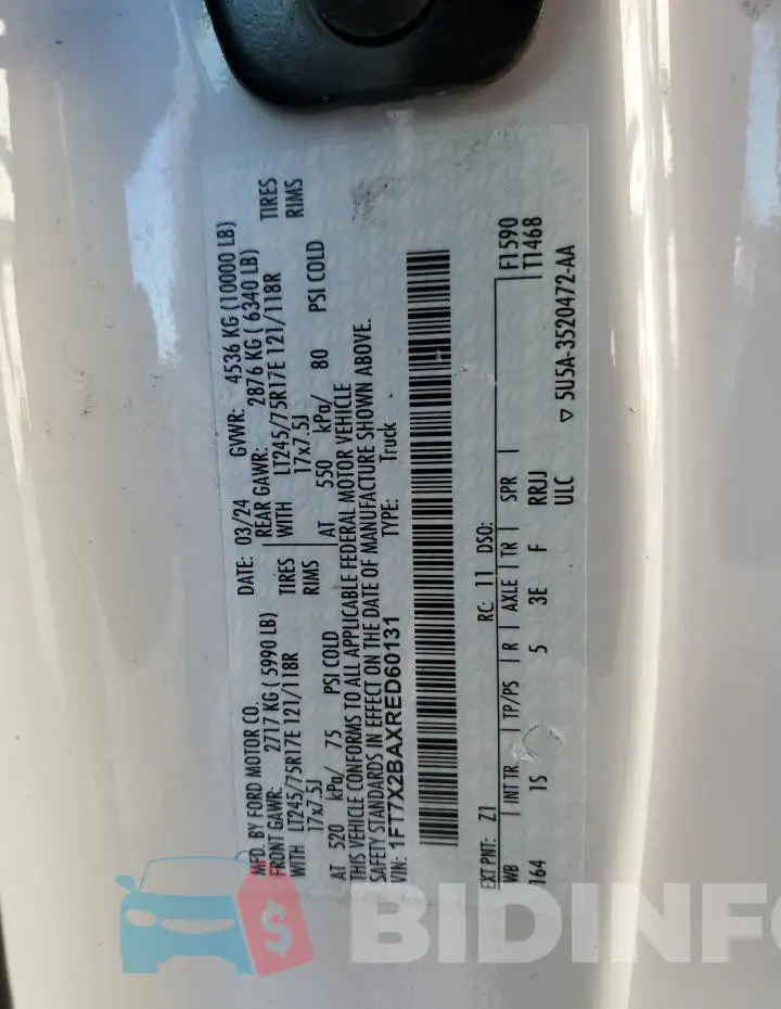 1FT7X2BAXRED60131 Photo# 12