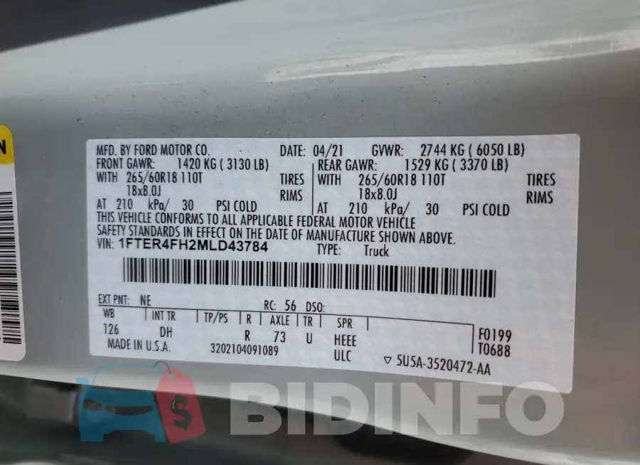 1FTER4FH2MLD43784 Photo# 12