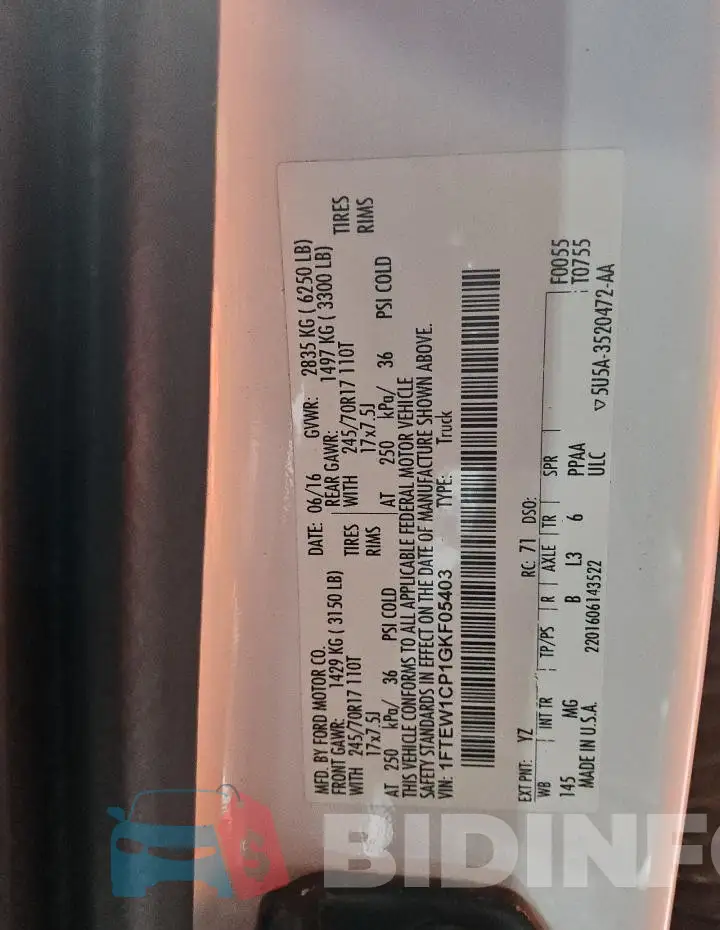 1FTEW1CP1GKF05403 Photo# 12