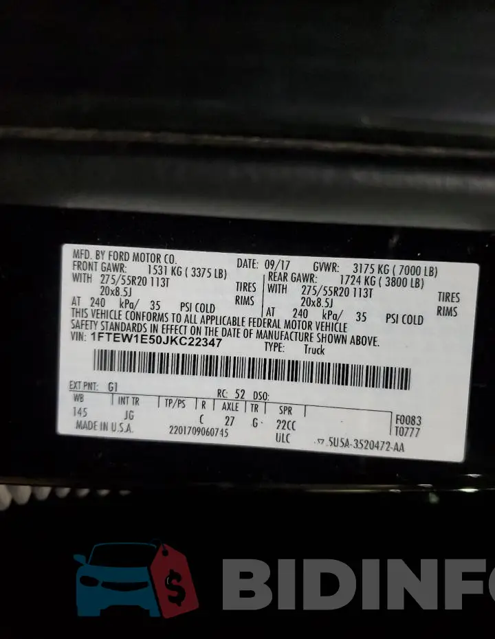 1FTEW1E50JKC22347 Photo# 12