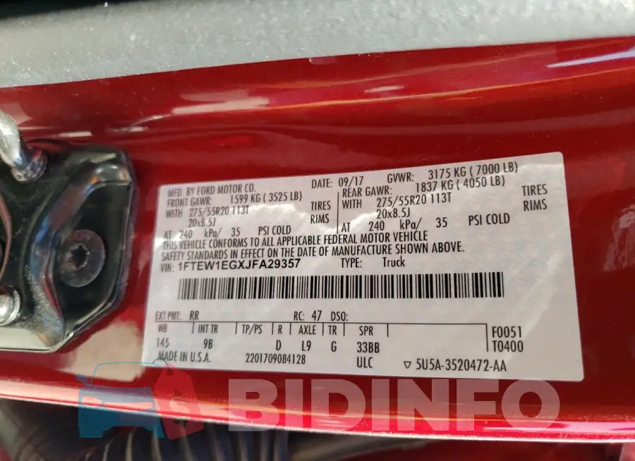 1FTEW1EGXJFA29357 Photo# 12