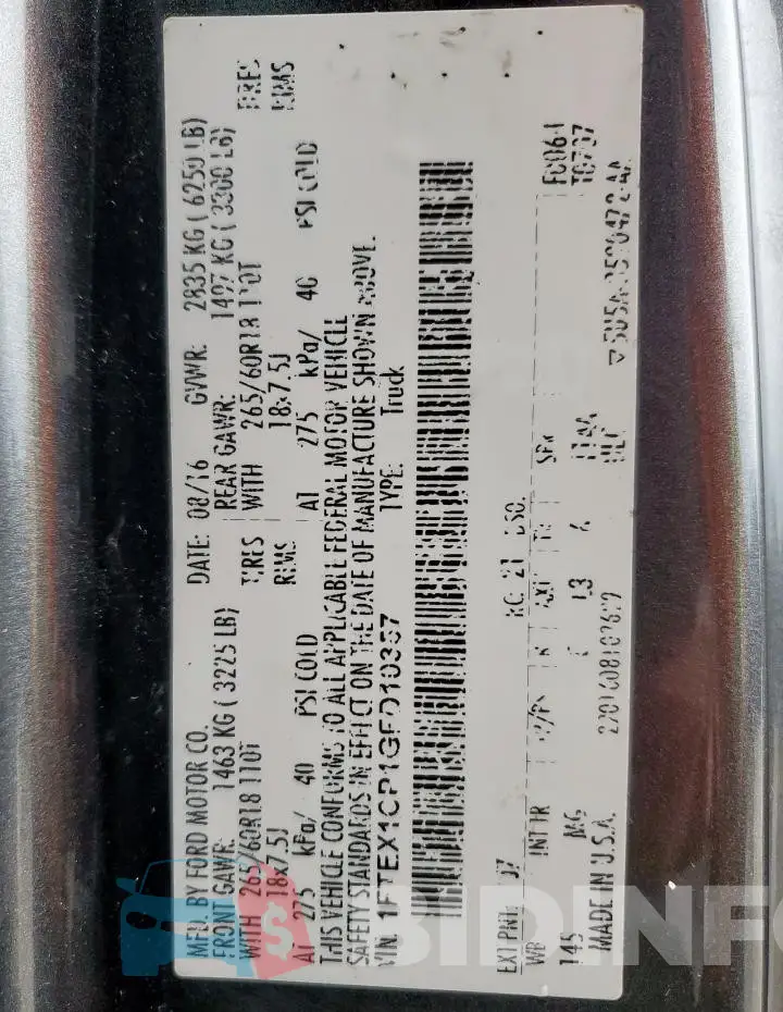 1FTEX1CP1GFD10357 Photo# 12