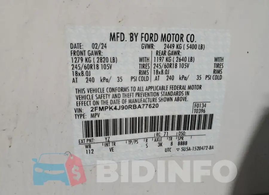 2FMPK4J90RBA77620 Photo# 14