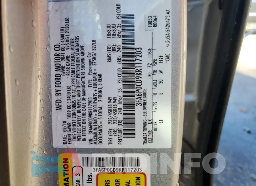 3FA6P0CD9KR117203 Photo# 12