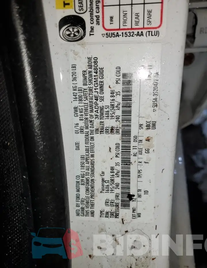 3FADP4EJ1GM148080 Photo# 12