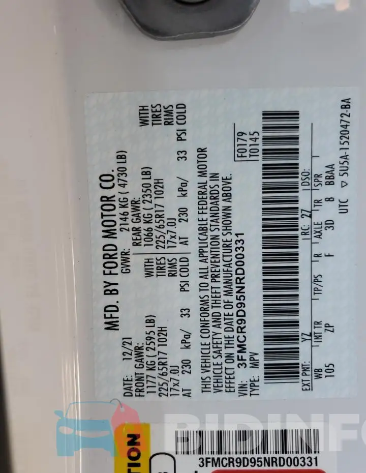 3FMCR9D95NRD00331 Photo# 13