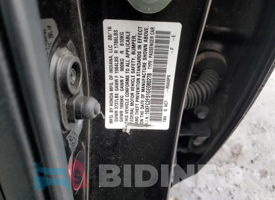 19XFC2F51GE080278 Photo# 12