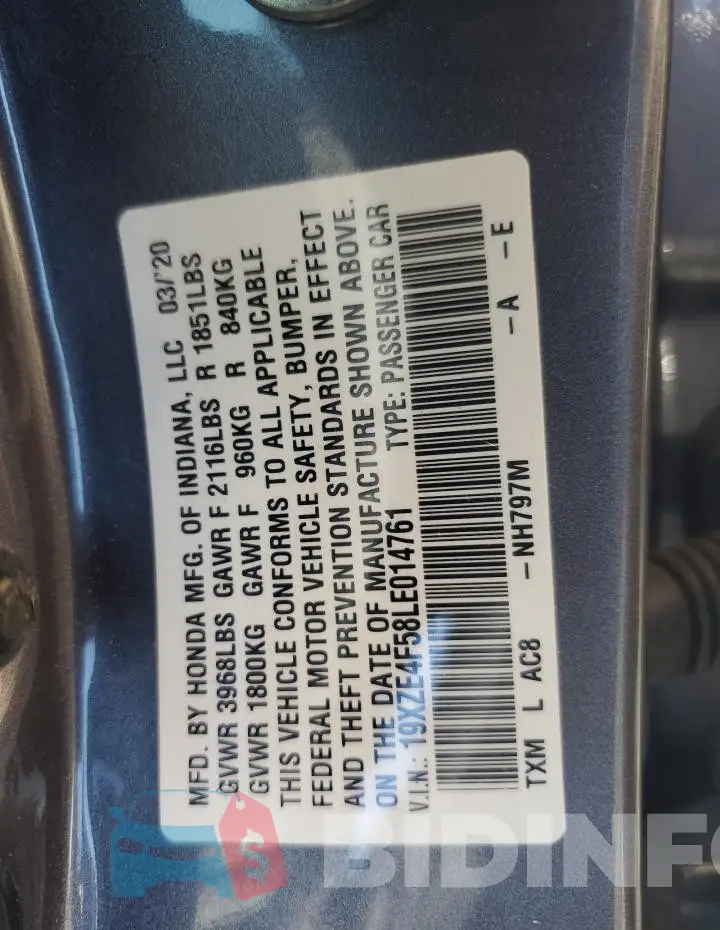 19XZE4F58LE014761 Photo# 12