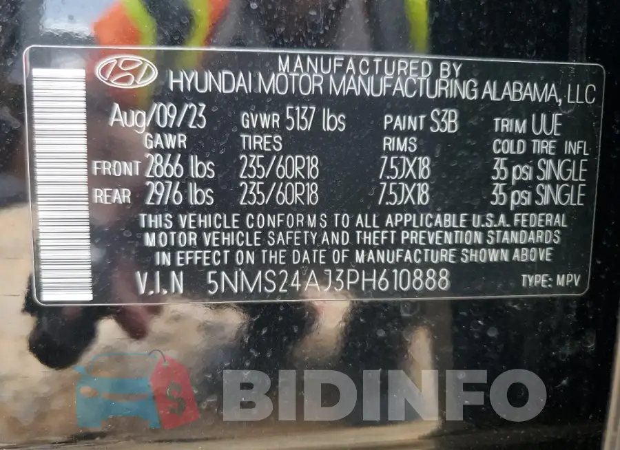 5NMS24AJ3PH610888 Photo# 13