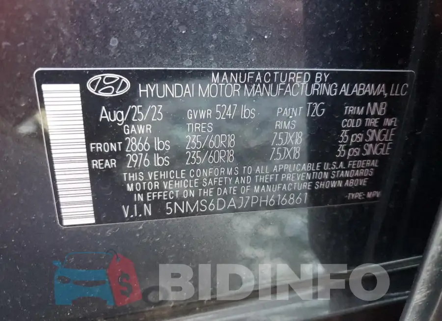 5NMS6DAJ7PH616861 Photo# 13