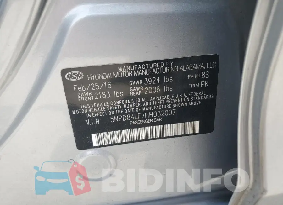 5NPD84LF7HH032007 Photo# 12
